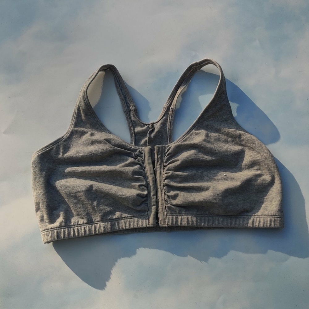 Grey Gym Sports Bra Infleuncer Basic Tik Tok Famous